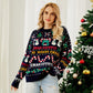 Ugly Christmas Sweater Oversized Long Sleeve Christmas Tree Print with Sequins