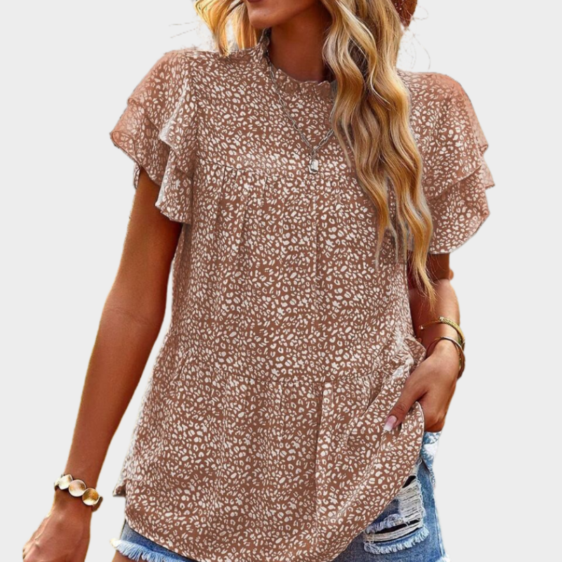 Brown Floral Blouse