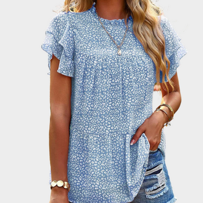 Blue Floral Blouse