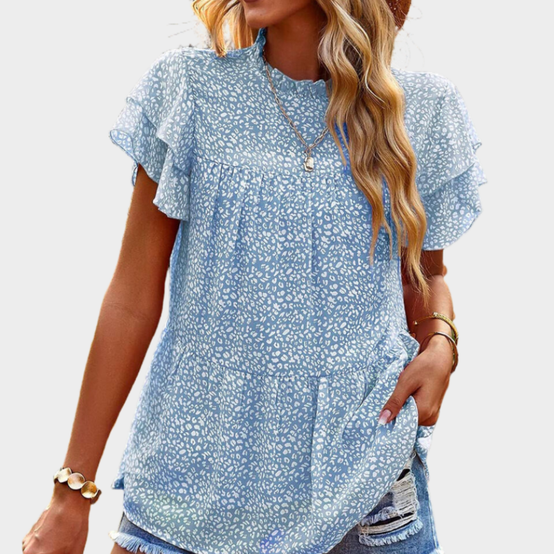 Blue Floral Blouse