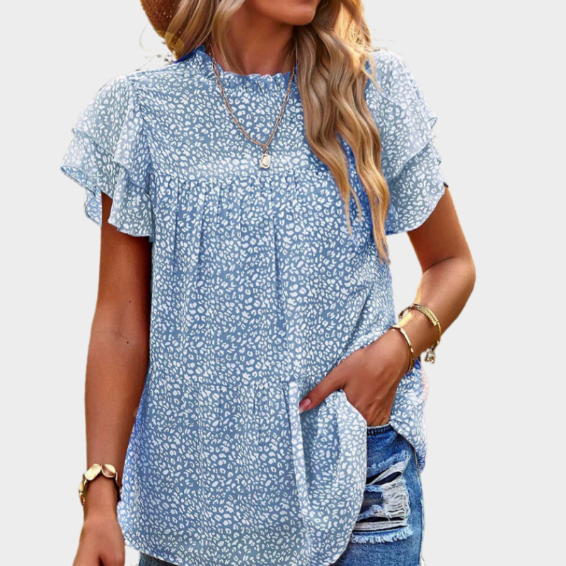 Blue Floral Blouse