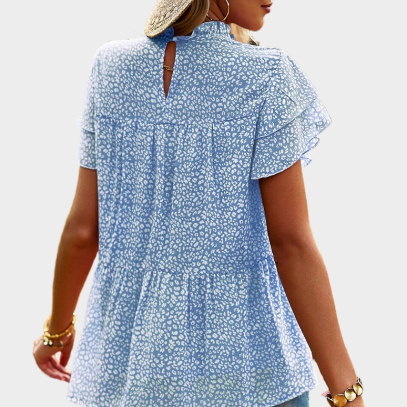 Blue Floral Blouse
