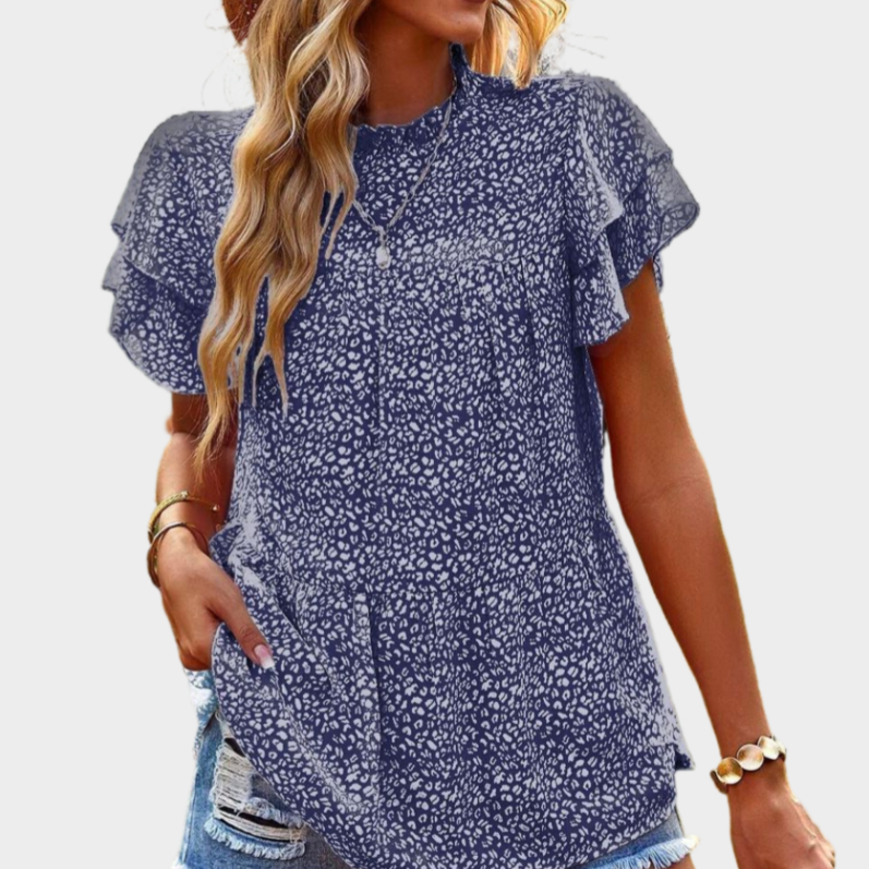 Blue Floral Blouse
