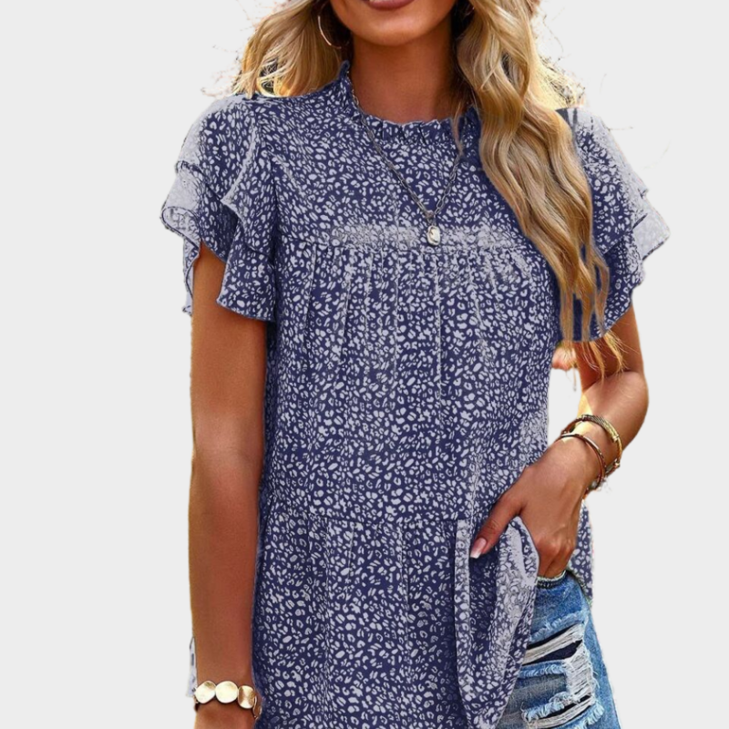 Blue Floral Blouse