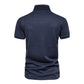 Men's V-neck Collar Polo Shirt Casual Summer Basic Tops in Navy