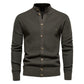 Men's Casual Knit Cardigan Stand Collar Sweater Button Down