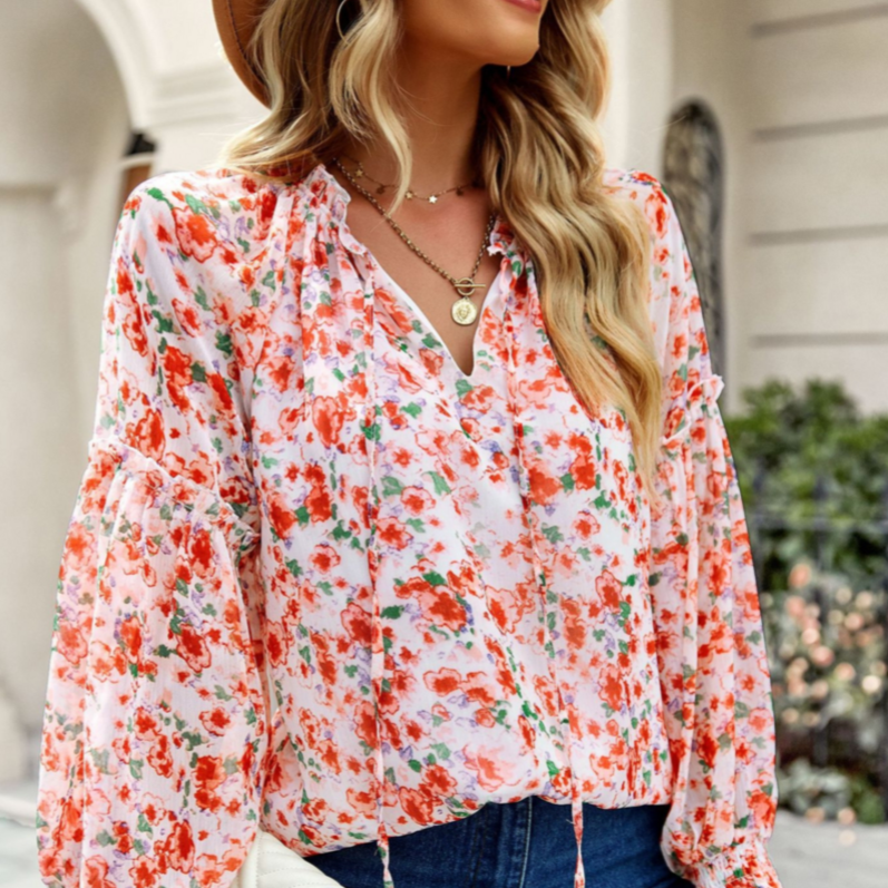 Pink Floral Blouse