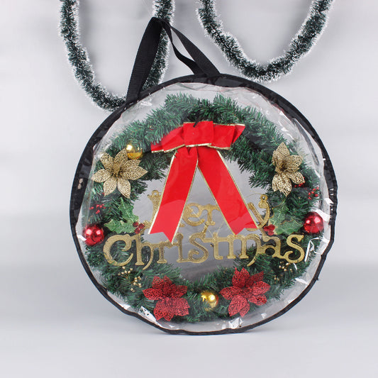 2-Pack Christmas Wreath Storage Bag Clear PVC Plastic with Zippers and Reinforced Handles