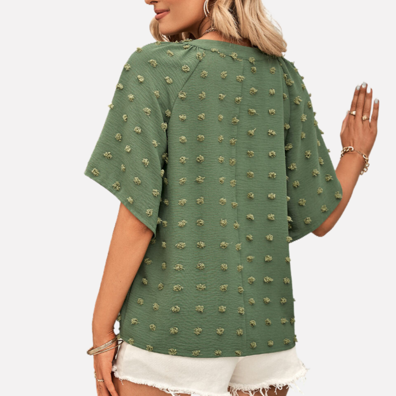 White Chiffon Blouse with Flare Sleeve