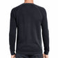 Men's Classi Henley T Shirts Waffle Long Sleeve in Black