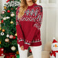 Red Pullover Aztec Print Oversive Ugly Christmas Sweater