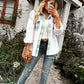 Sherpa Shirt Jacket Green Checker Button Closure Boyfriend Style Warm Fleece
