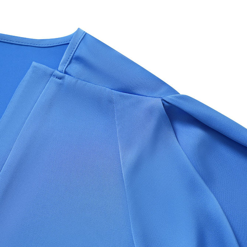 Blue Satin Blouse