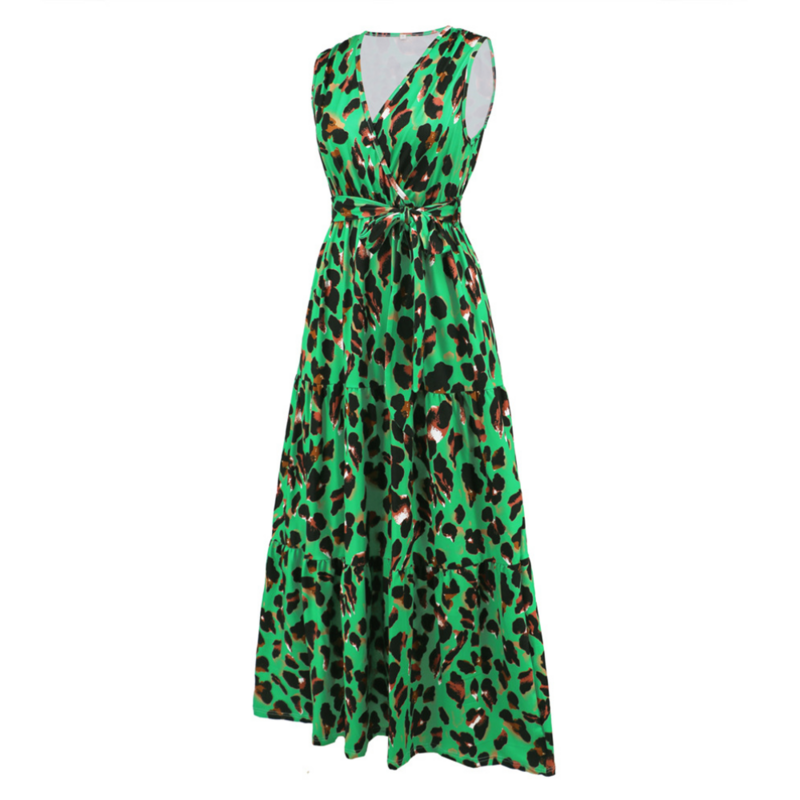 Leopard Maxi Dress with Sleeveless