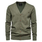 Men's Lightweight V-Neck Knit Casual Cardigan Sweater With Button