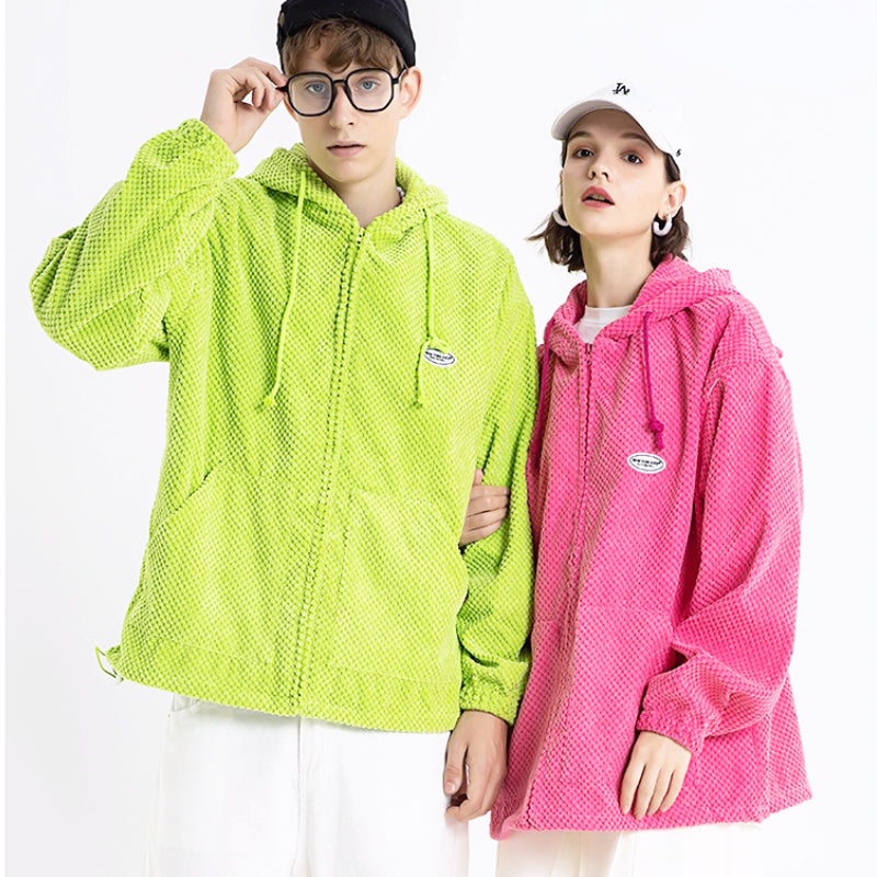 Devil Horn Hoodies Unisex Fleece Oversize Sweatshirt in Pink