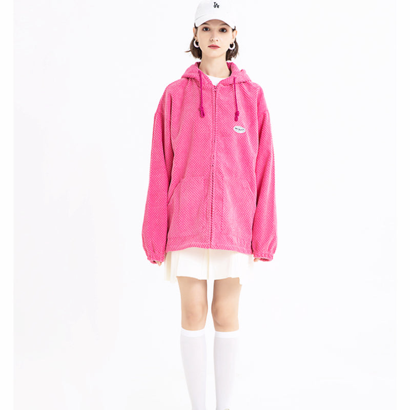 Devil Horn Hoodies Unisex Fleece Oversize Sweatshirt in Pink