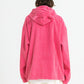 Devil Horn Hoodies Unisex Fleece Oversize Sweatshirt in Pink