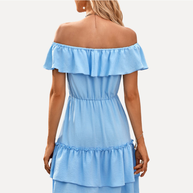 Blue Off The Shoulder Dress