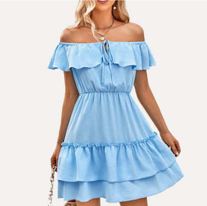 Blue Off The Shoulder Dress