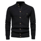 Men's Casual Knit Cardigan Stand Collar Sweater Button Down