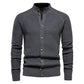 Men's Casual Knit Cardigan Stand Collar Sweater Button Down
