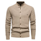 Men's Casual Knit Cardigan Stand Collar Sweater Button Down
