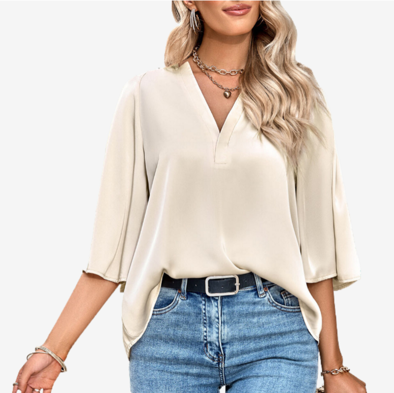 Cream Satin Blouse