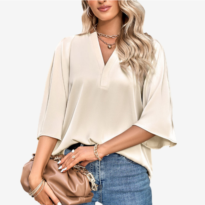 Cream Satin Blouse