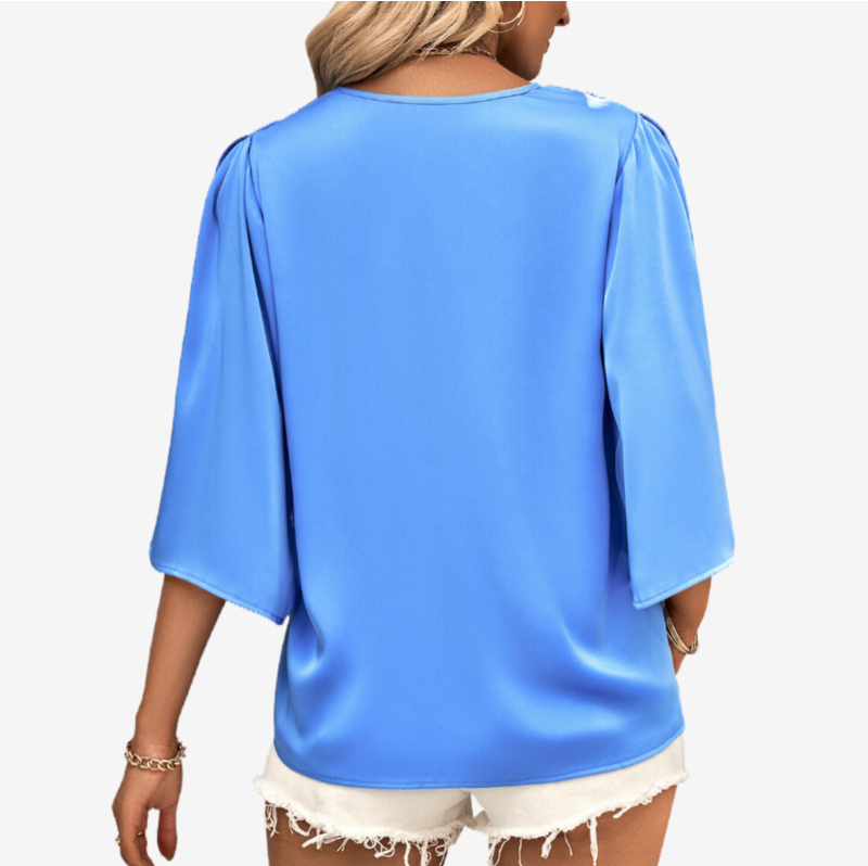 Blue Satin Blouse