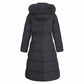 Womens Winter Coats Padding Jacket with Faux Fur Collar in Black