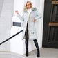Womens Winter Coats Padding Jacket with Faux Fur Collar in L.Blue