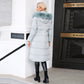 Womens Winter Coats Padding Jacket with Faux Fur Collar in L.Blue