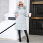Womens Winter Coats Padding Jacket with Faux Fur Collar in L.Blue