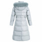 Womens Winter Coats Padding Jacket with Faux Fur Collar in L.Blue