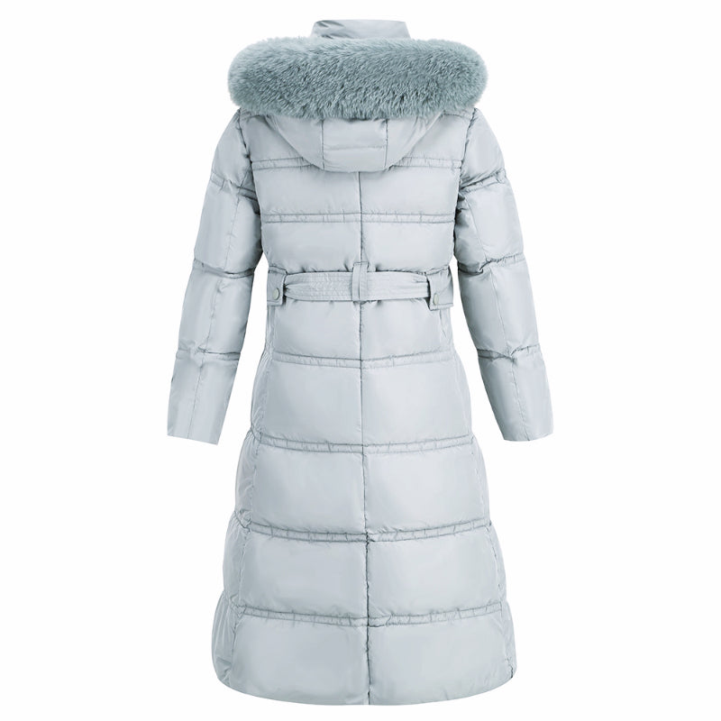 Womens Winter Coats Padding Jacket with Faux Fur Collar in L.Blue