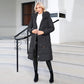 Womens Winter Coats Padding Jacket with Faux Fur Collar in Black