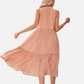 Smocked Maxi Dress Sleeveless V Neck