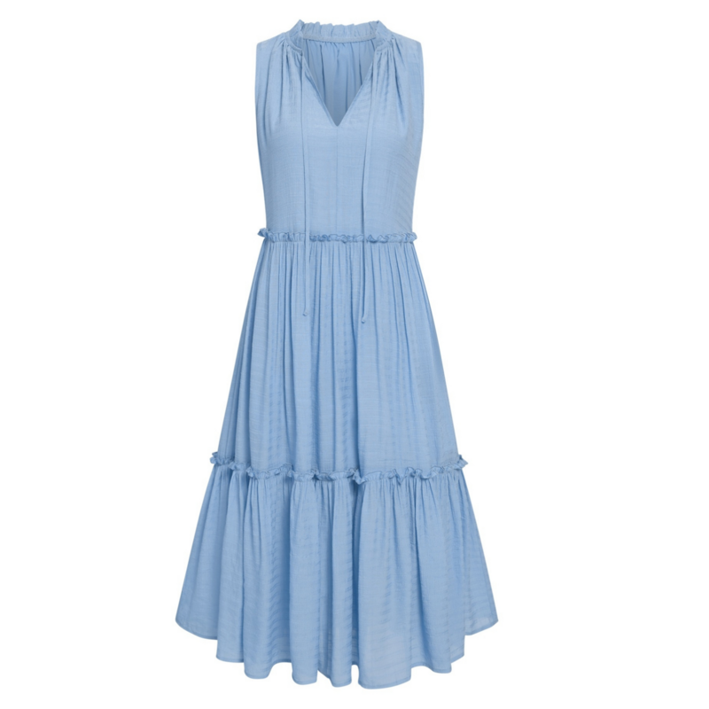 Dusty Blue Maxi Dress Sleeveless