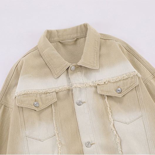 Men's Heavy Wash Denim Jacket Trucker Coat