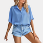 Blue Button Up Shirt Short Sleeve