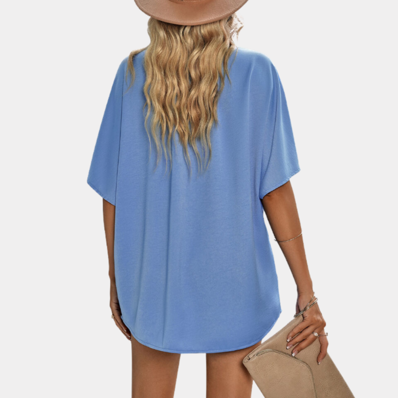Blue Button Up Shirt Short Sleeve