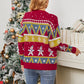 Ugly Christmas Sweater Knit Pullover Snowmen Print Red Sweater