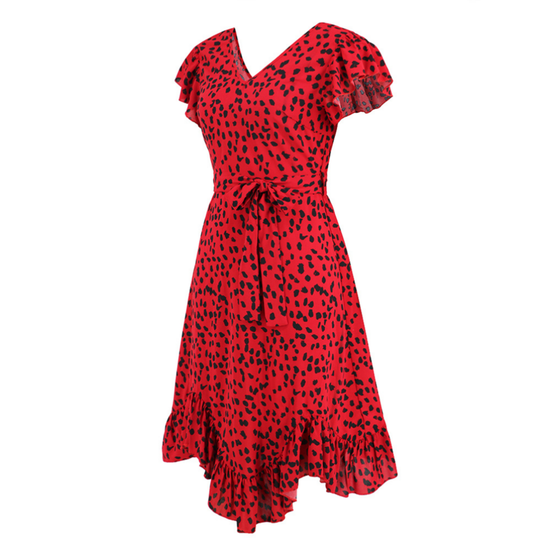 Red Leopard Print Dress