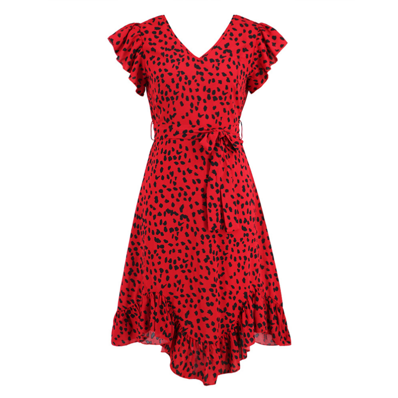 Red Leopard Print Dress