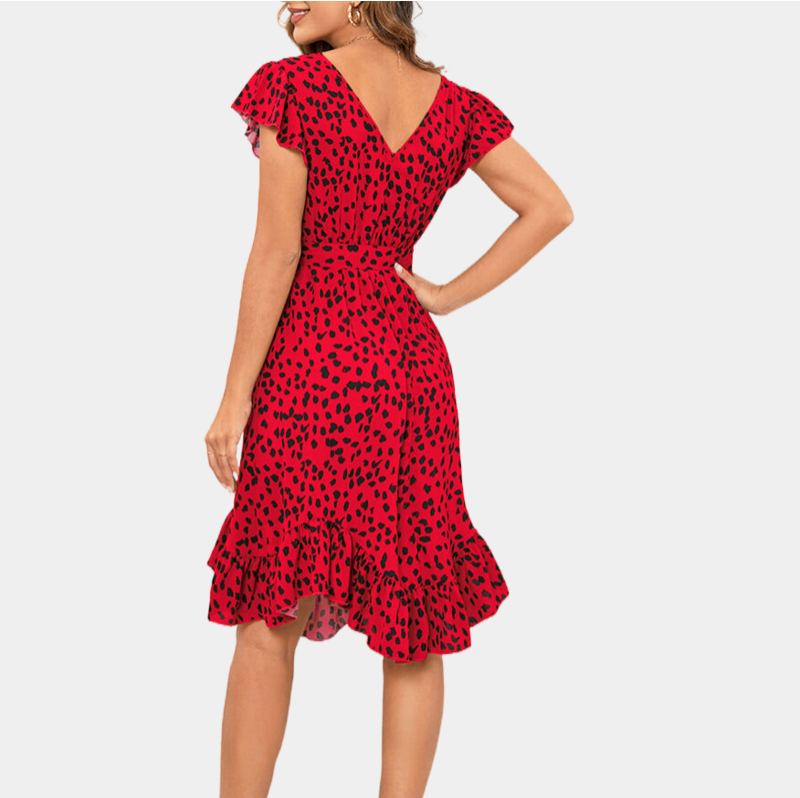 Red Leopard Print Dress