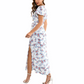 White Floral Wrap Dress