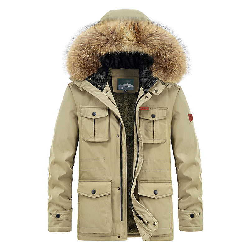 Men's Parka Jacket Sherpa Lined  Hooded With Removable Faux Fur Water Resistant