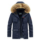 Men's Parka Jacket Sherpa Lined  Hooded With Removable Faux Fur Water Resistant