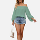 Off the Shoulder Chiffon Blouse Long Sleeve